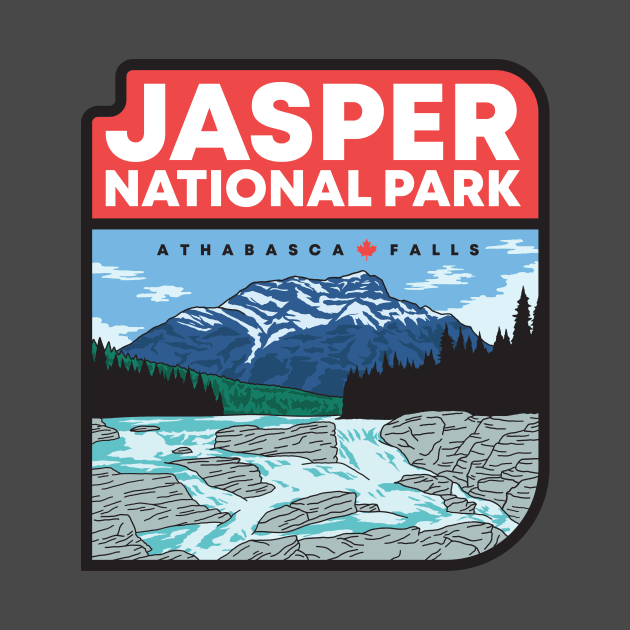 Jasper National Park - Athabasca Falls by Whimzy Arts