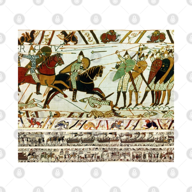 THE BAYEUX TAPESTRY ,BATTLE OF HASTINGS ,NORMAN KNIGHTS HORSEBACK by BulganLumini