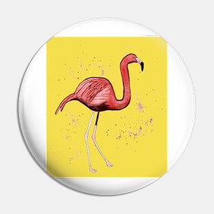 Flamingo with tropical leaves and an illuminating background Pin