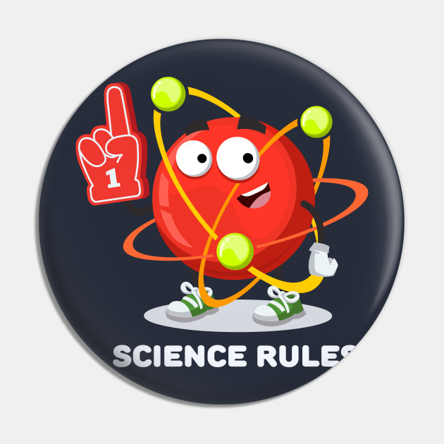 cartoon atom character mascot with the number 1 one sports fan hand glove SCIENCE rules - Science Rules - Pin | TeePublic cartoon atom character mascot with the number 1 one sports fan hand glove SCIENCE rules - Science Rules - Pin | TeePublic