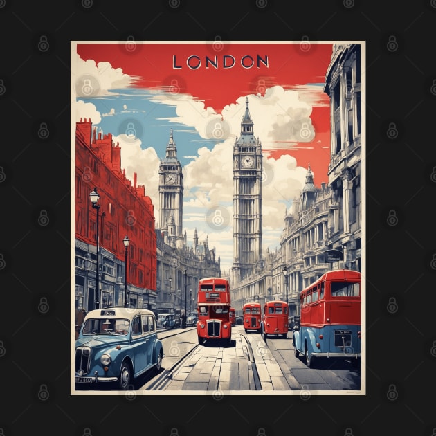 London England Vintage Travel Poster Tourism by TravelersGems