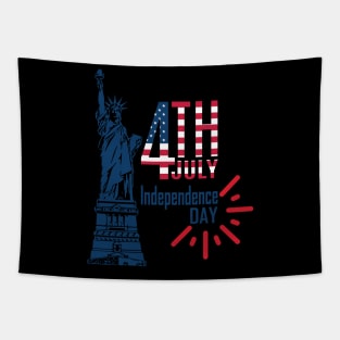 Red White and Blue Independence Day of United States Tapestry