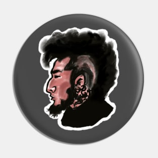 punk rocker with mohawk and tattoo, hand drawn illustration Pin