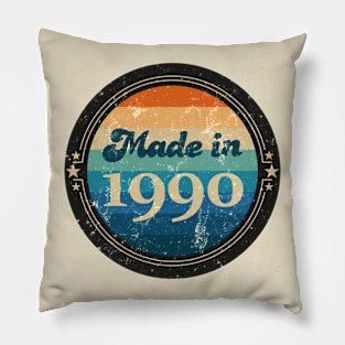 Retro Vintage Made In 1990 Pillow