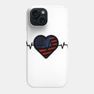 Heartbeat Flag America Independence Day Phone Case