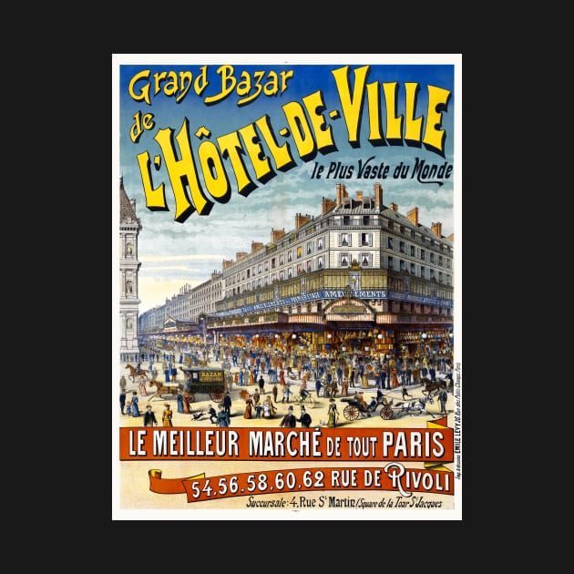Grand Bazar de l'Hôtel de ville Vintage Poster 1892 by vintagetreasure