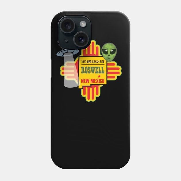 Roswell NM: New Mexico UFO Alien Crash Site 1947 Zia Phone Case by spacedust