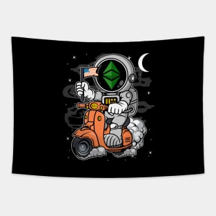 Astronaut Scooter Ethereum Classic ETH Coin To The Moon Crypto Token Cryptocurrency Blockchain Wallet Birthday Gift For Men Women Kids Tapestry