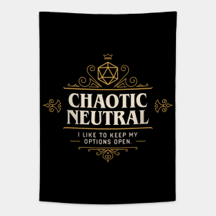 I Like To Keep My Options Open Chaotic Neutral Funny Tabletop Tapestry