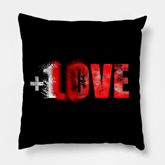 Plus 1 LOVE scatter design Pillow by FutureImaging