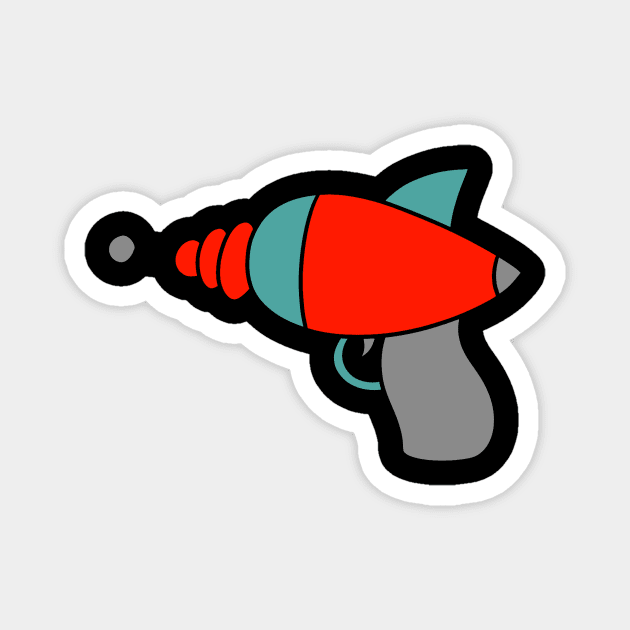 Red Alien Gun Magnet by saradaboru