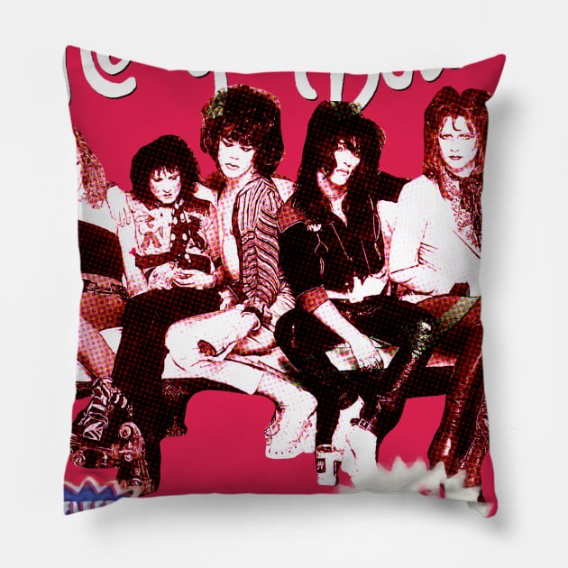 The New York Dolls 5¢ Bubble Gum Pack (with Bonus Color Puzzle) Pillow by offsetvinylfilm