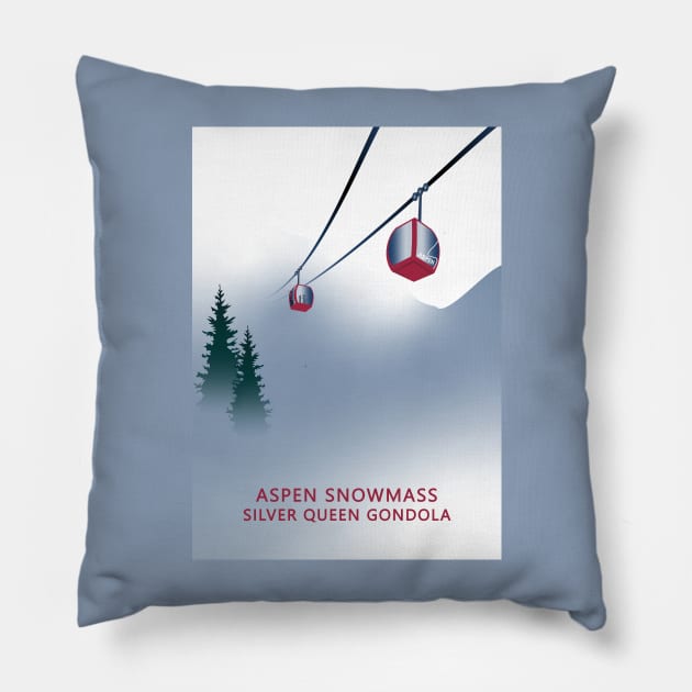 Aspen Silver Queen Gondola Pillow by leewarddesign