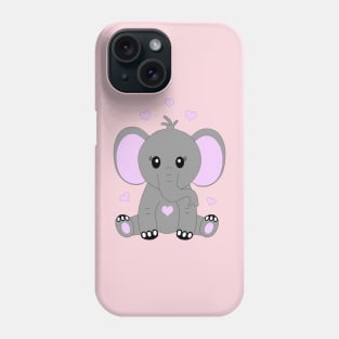 Cute baby elephant in pink Phone Case