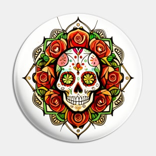 El Dia de los Muertos Day of the Dead Sweet Skull Halloween Pin