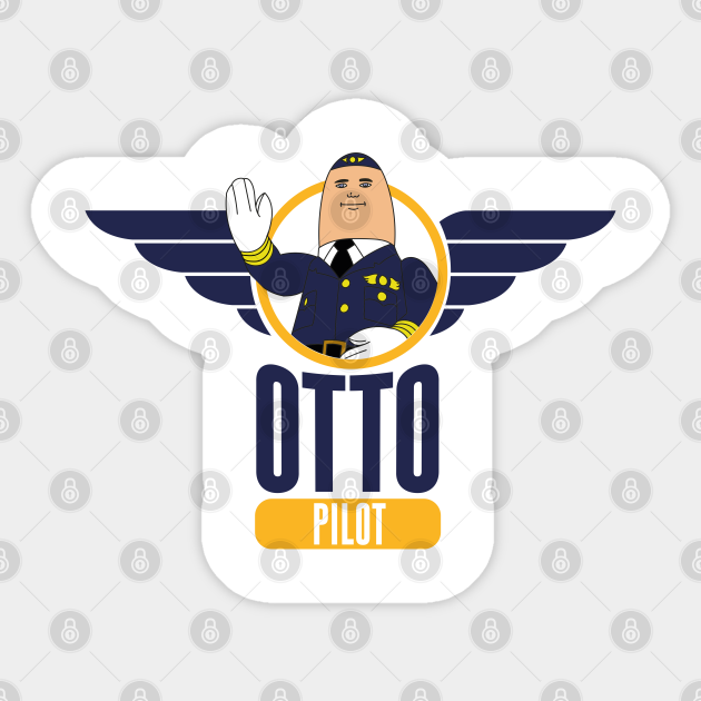 Otto the Inflatable Pilot Airplane Sticker TeePublic