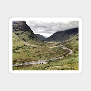 The A82 road sweeps through Glencoe, Highlands of Scotland Magnet