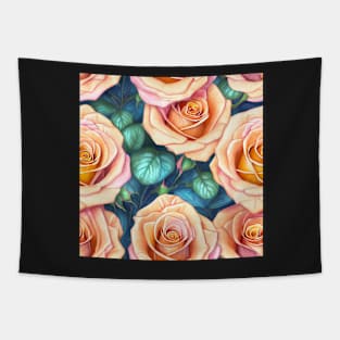 Watercolor rose pattern design Tapestry