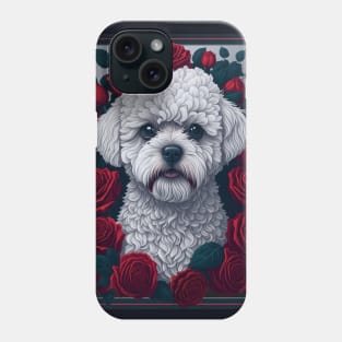 Maltipoo red roses 2 Phone Case