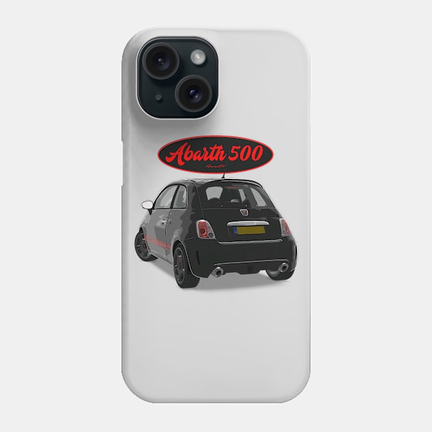 ABARTH 500 Black Red Back Phone Case by PjesusArt