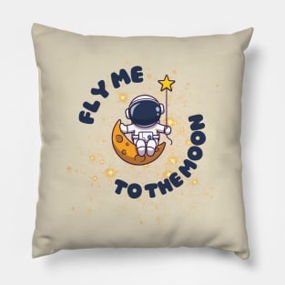 Fly me to the moon astronaut draw Pillow