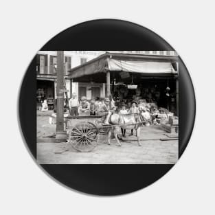 New Orleans French Market, 1910. Vintage Photo Pin