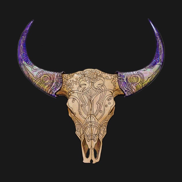 Skull and Horns by AlcantaraArt