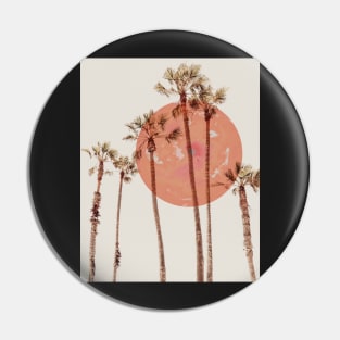 Red moon and palm trees Pin