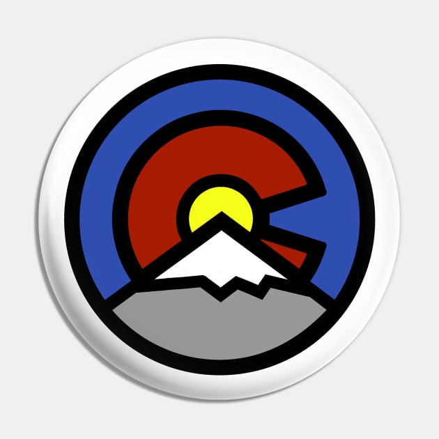 Denver Colorado - Colorado Flag Logo Design Pin by DeadBeatElite