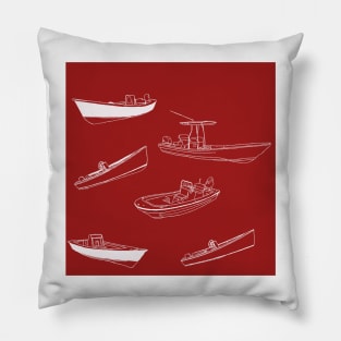 Panga Boats Red with White Pillow