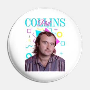 Phil Collins Retro 80s Design Pin