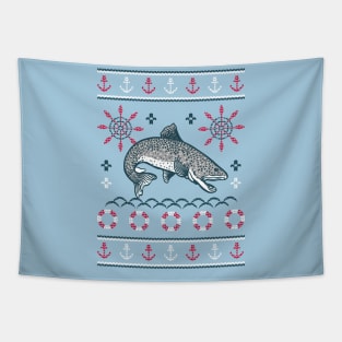 Pike Fish Ugly Christmas Sweater // Fisherman Christmas Tapestry