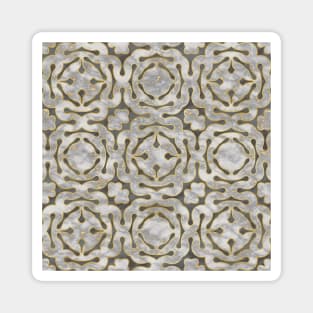 Grey and gold marble mosaic pattern Magnet