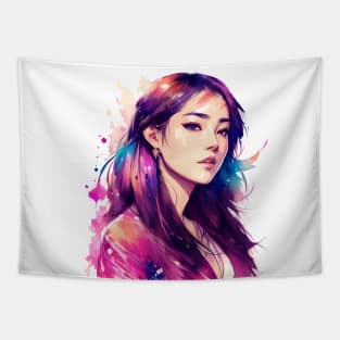 Pastel Cute Female Abstract Smear Tapestry