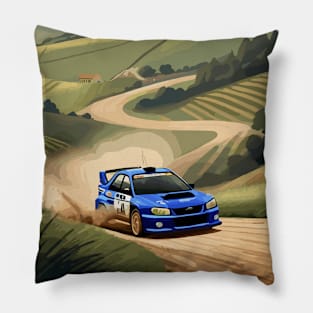 Blue WRX Rally Car Poster JDM Pillow