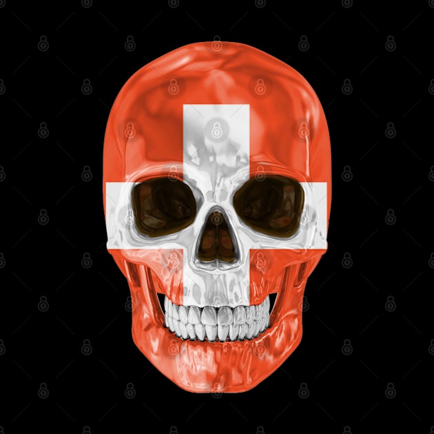 Switzerland Flag Skull - Gift for Swiss With Roots From Switzerland by Country Flags