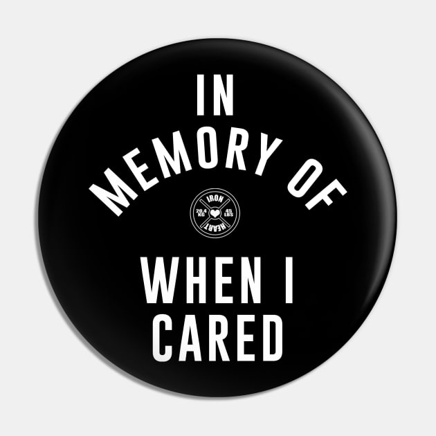 In Memory of When I Cared Pin by ironheart