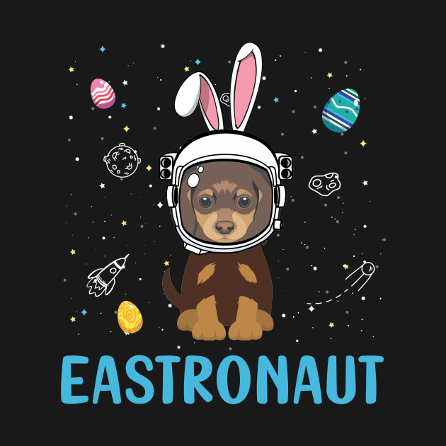 Eastronaut Dachshund Astronaut Easter Day by cruztdk5