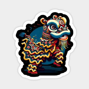 Lion Dance, Colors of the Traditional Lion Dance Magnet