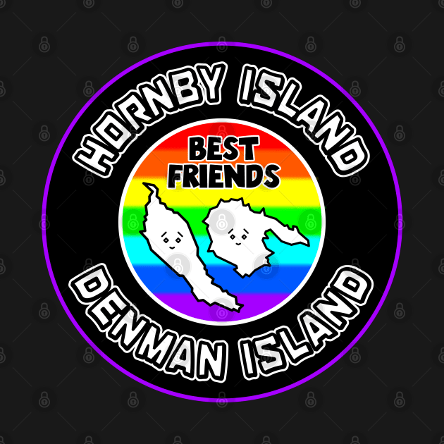 Hornby and Denman Island are Best Friends Forever - Colourful Rainbow - Hornby Island by City of Islands