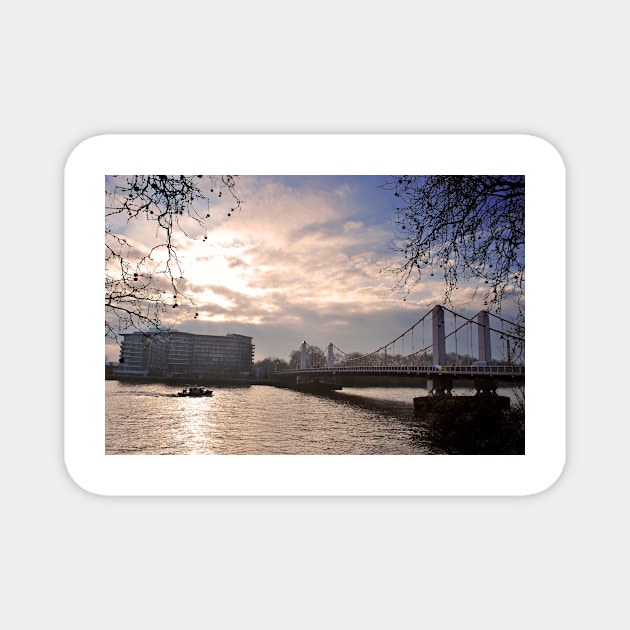 Chelsea Bridge River Thames London Magnet by AndyEvansPhotos