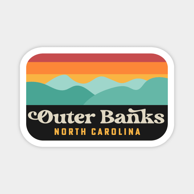 Outer Banks NC Retro OBX North Carolina Magnet by PodDesignShop