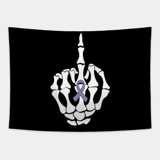 Fuck Esophageal Cancer Middle Finger Periwinkle Ribbon Tapestry