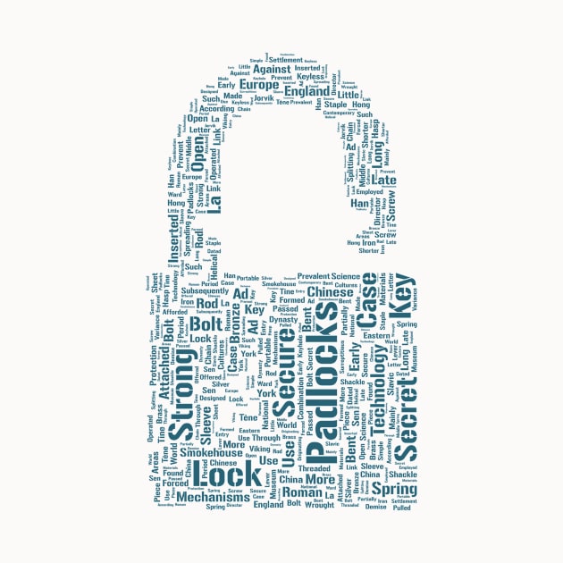 Padlock Secure Silhouette Shape Text Word Cloud by Cubebox