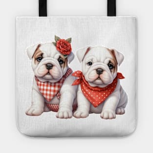 Valentine Bulldog Couple Tote