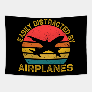 Easily Distracted By Airplanes Tapestry