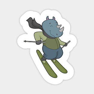 Rhino Skier Ski Magnet