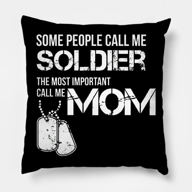 Soldier Mom Pillow by mooby21