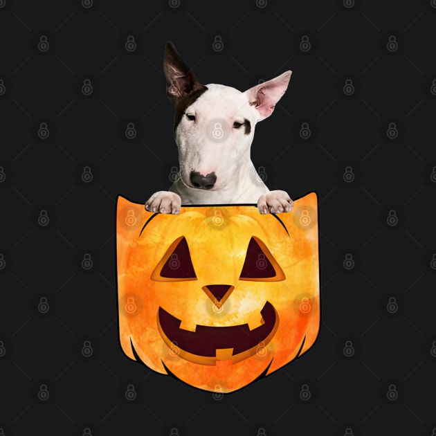 Bull Terrier Dog In Pumpkin Pocket Halloween by TATTOO project