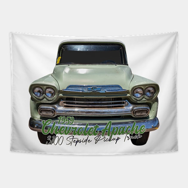 1959 Chevrolet Apache 3100 Stepside Pickup Truck Tapestry by Gestalt Imagery